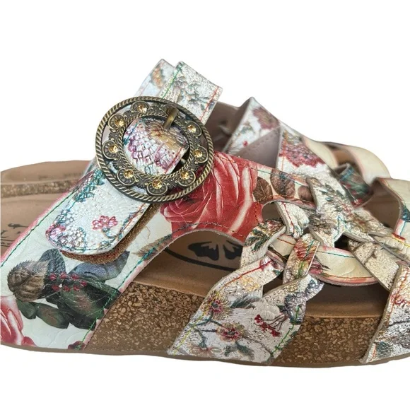 NWOT L’Artiste 40/9 Spring Step Floral Sandals Cork Platform Boho